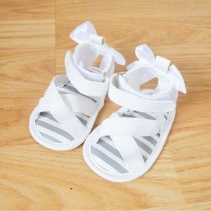 First Steps White Bow Sandals